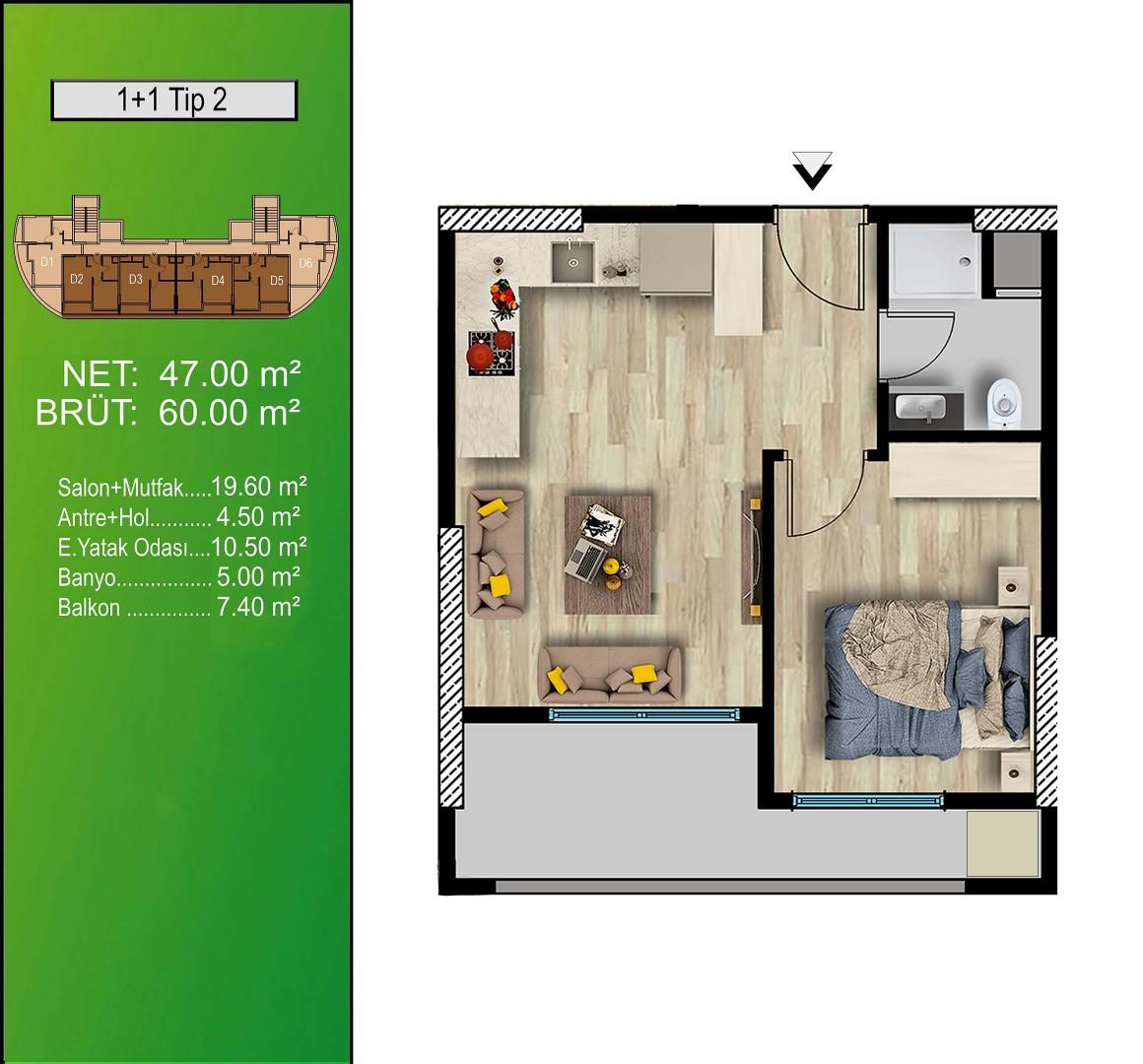 New high-rise residential complex with apartments 1+1 by the sea - Фото 37