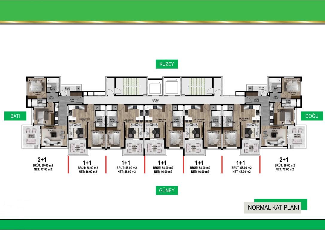 New 1+1 apartment complex in Mezitli district - Фото 9