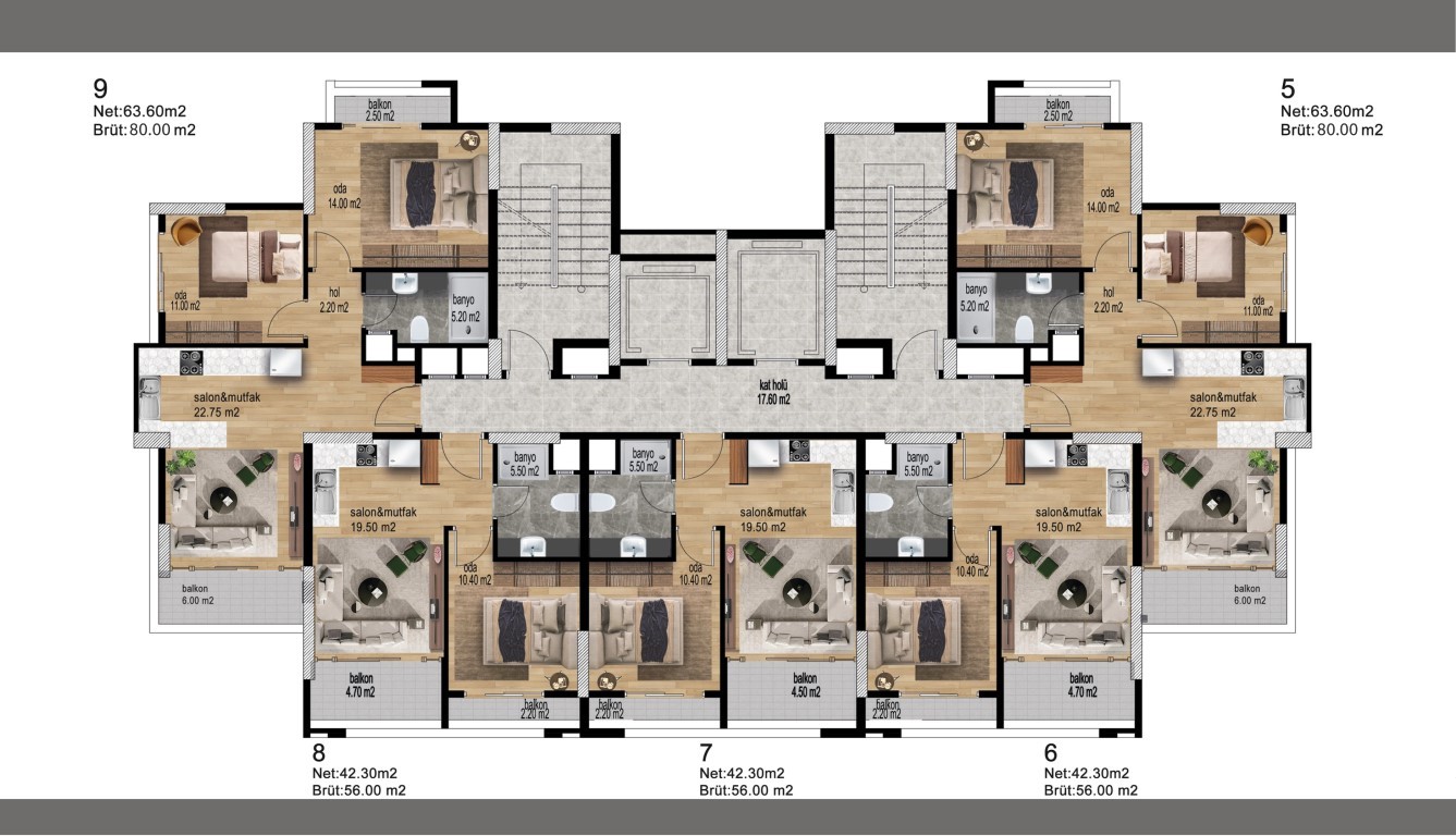 New residential complex in Mersin with 1+1 and 2+1 - Фото 11