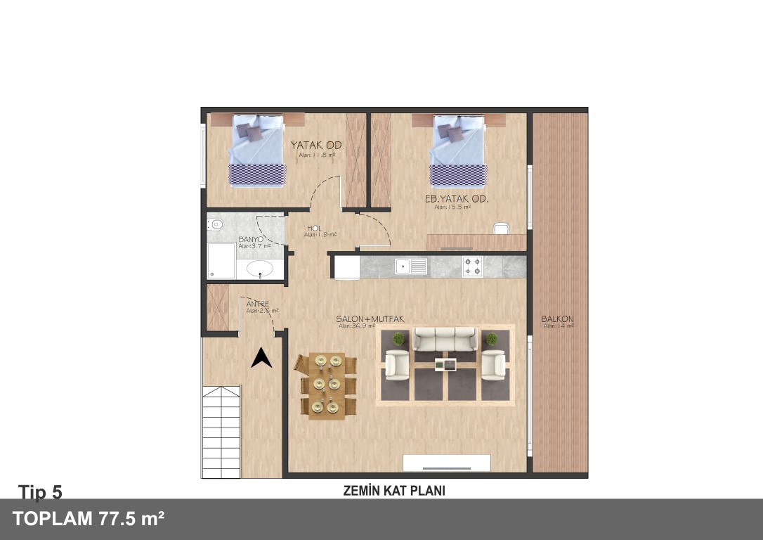 New project in Northern Cyprus, in the city of Lapta, apartments in 1+1, 2+1 - Фото 15