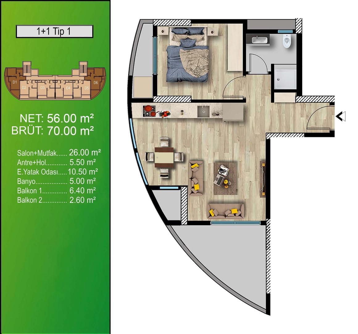 New high-rise residential complex with apartments 1+1 by the sea - Фото 35