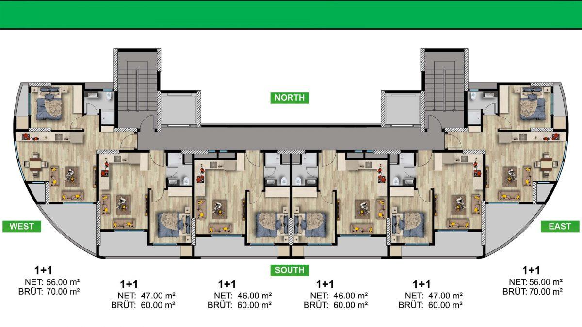 New high-rise residential complex with apartments 1+1 by the sea - Фото 38