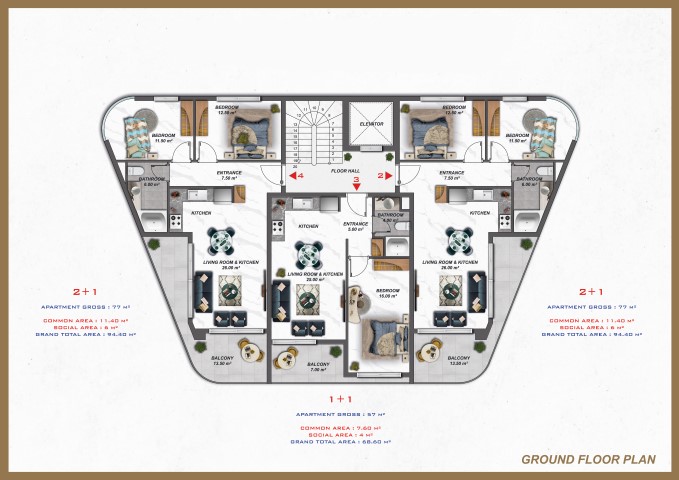 New project in the heart of Alanya with 1+1, 2+1 apartments - Фото 24