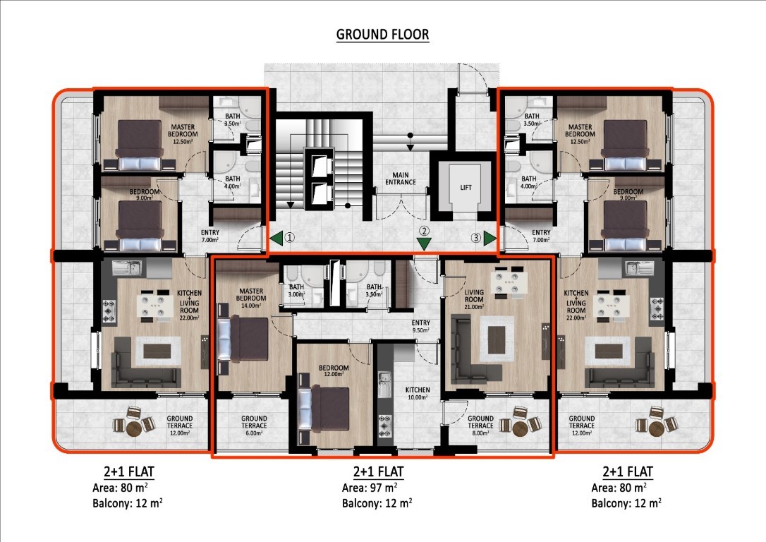 New residence under construction, spacious 2+1 and 3+1 apartments in Gazipash - Фото 11