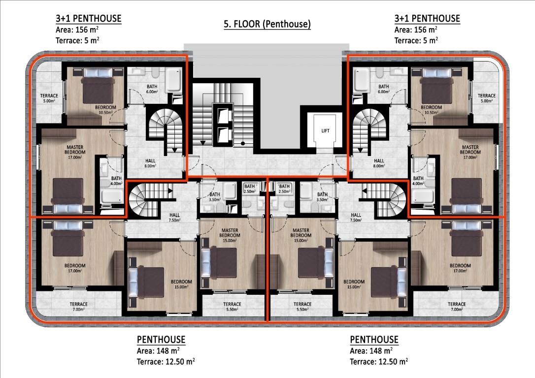 New residence under construction, spacious 2+1 and 3+1 apartments in Gazipash - Фото 14