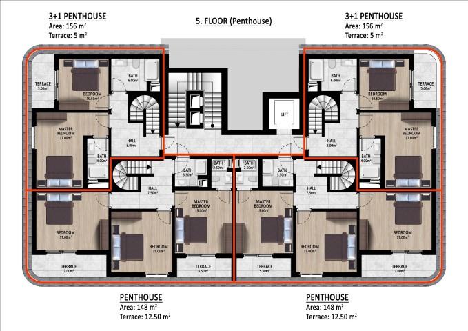 New residence under construction, spacious 2+1 and 3+1 apartments in Gazipash - Фото 15