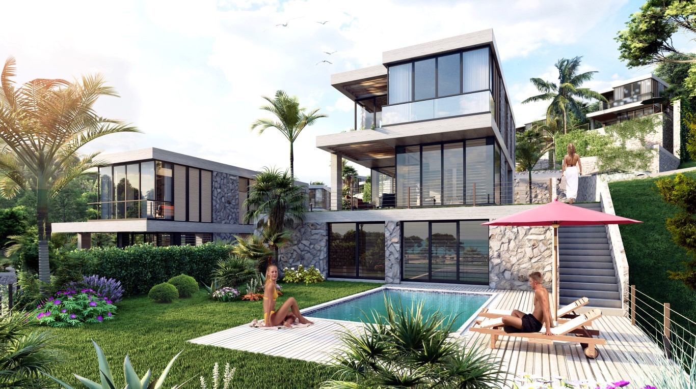 Villa complex 3+1 in Bodrum, with own swimming pool - Фото 14