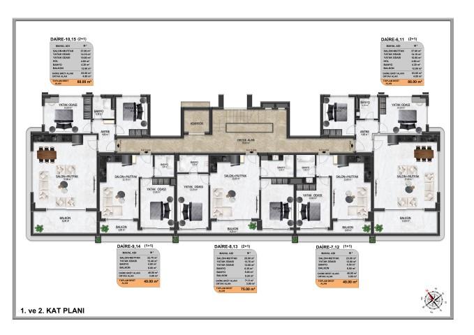 New project in Oba district with modern infrastructure and plans 1+1, 2+1 and 3+1 - Фото 37