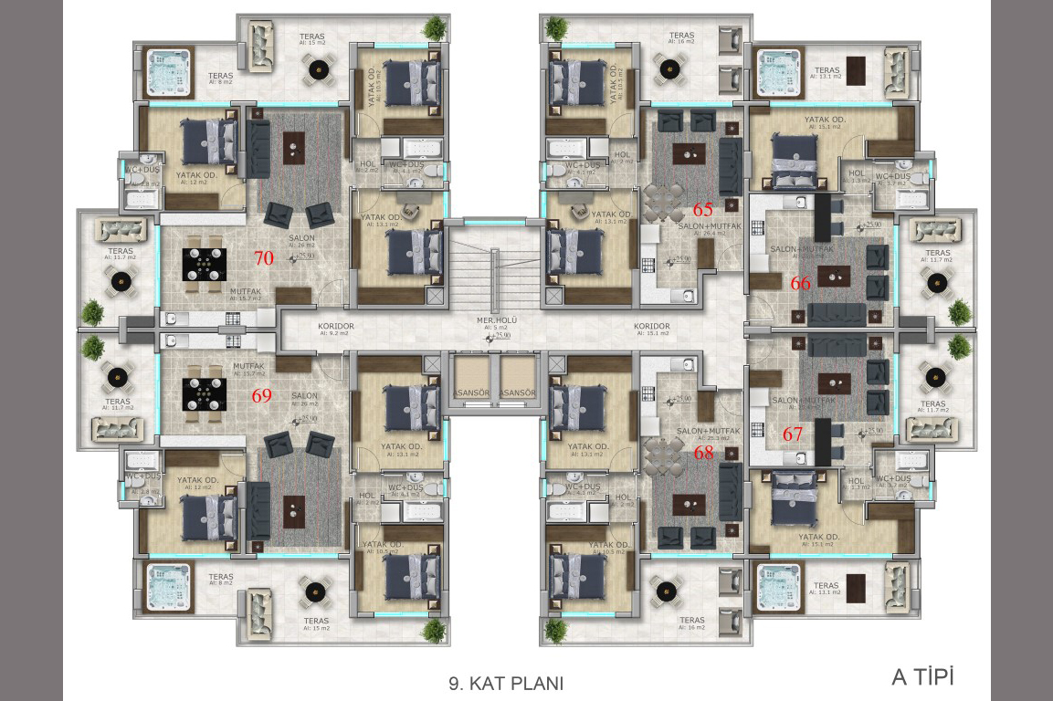 New residential complex in Kyrenia, Northern Cyprus (area - 60-140 m²) - Фото 16