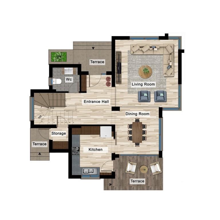 Design of new villas in Northern Cyprus with 3+1 apartments with a floor area of 195 m2, district of Iskele - Фото 15