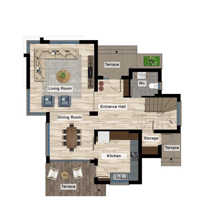 Design of new villas in Northern Cyprus with 3+1 apartments with a floor area of 195 m2, district of Iskele - Фото 14