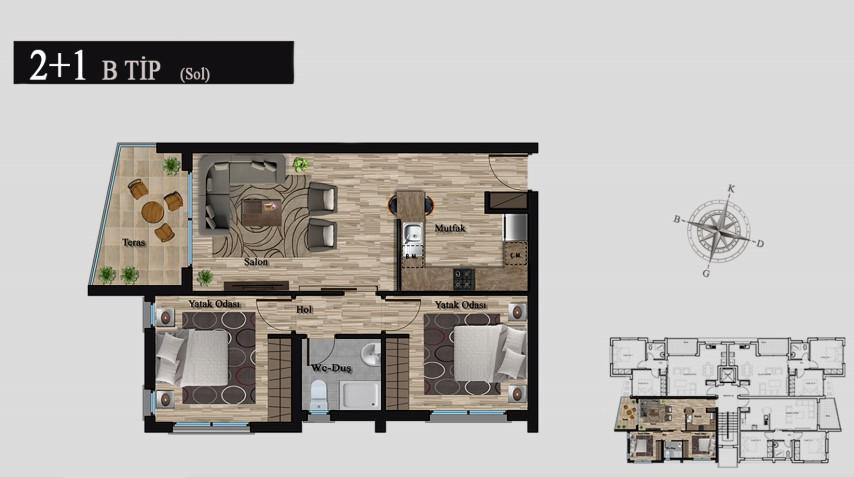 New residential complex in Northern Cyprus, with apartments of 2+1 floor area 79 m2 - Фото 18