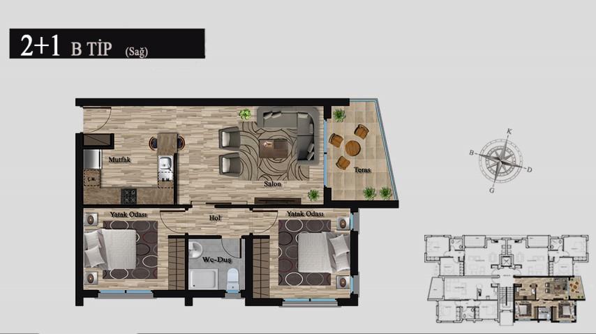 New residential complex in Northern Cyprus, with apartments of 2+1 floor area 79 m2 - Фото 19