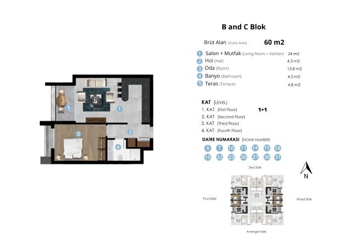 New modern project in Northern Cyprus, Kyrenia, with plans 1+1, 2+1 and 3+1 - Фото 26