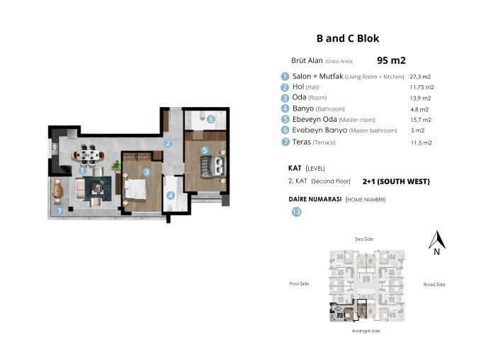 New modern project in Northern Cyprus, Kyrenia, with plans 1+1, 2+1 and 3+1 - Фото 25