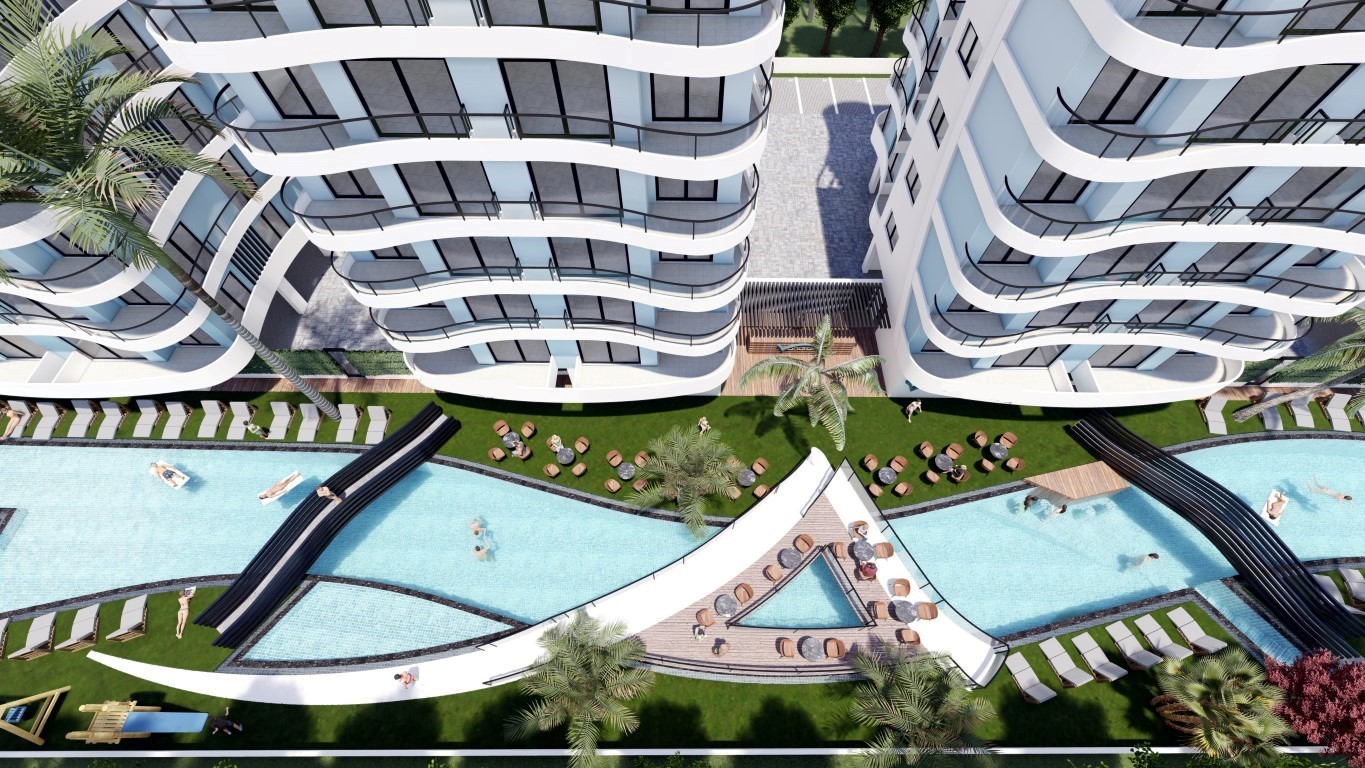 New high-rise residential complex in Northern Cyprus, with 2+1 and 3+1 apartments, Tatlisu district - Фото 14