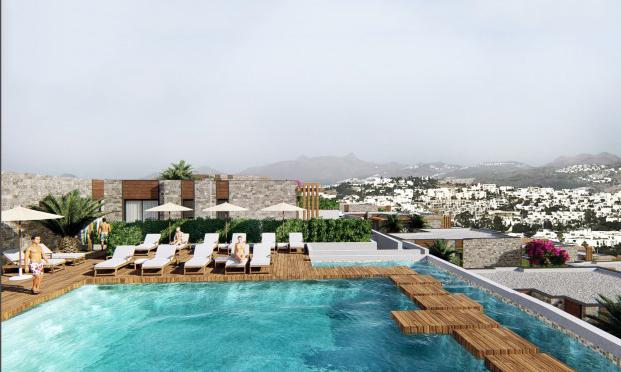 4+1 villa complex in Bodrum with swimming pool and mountain view - Фото 3