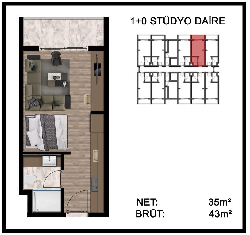 New project with one bedroom apartments in Teje, Mersin - Фото 13