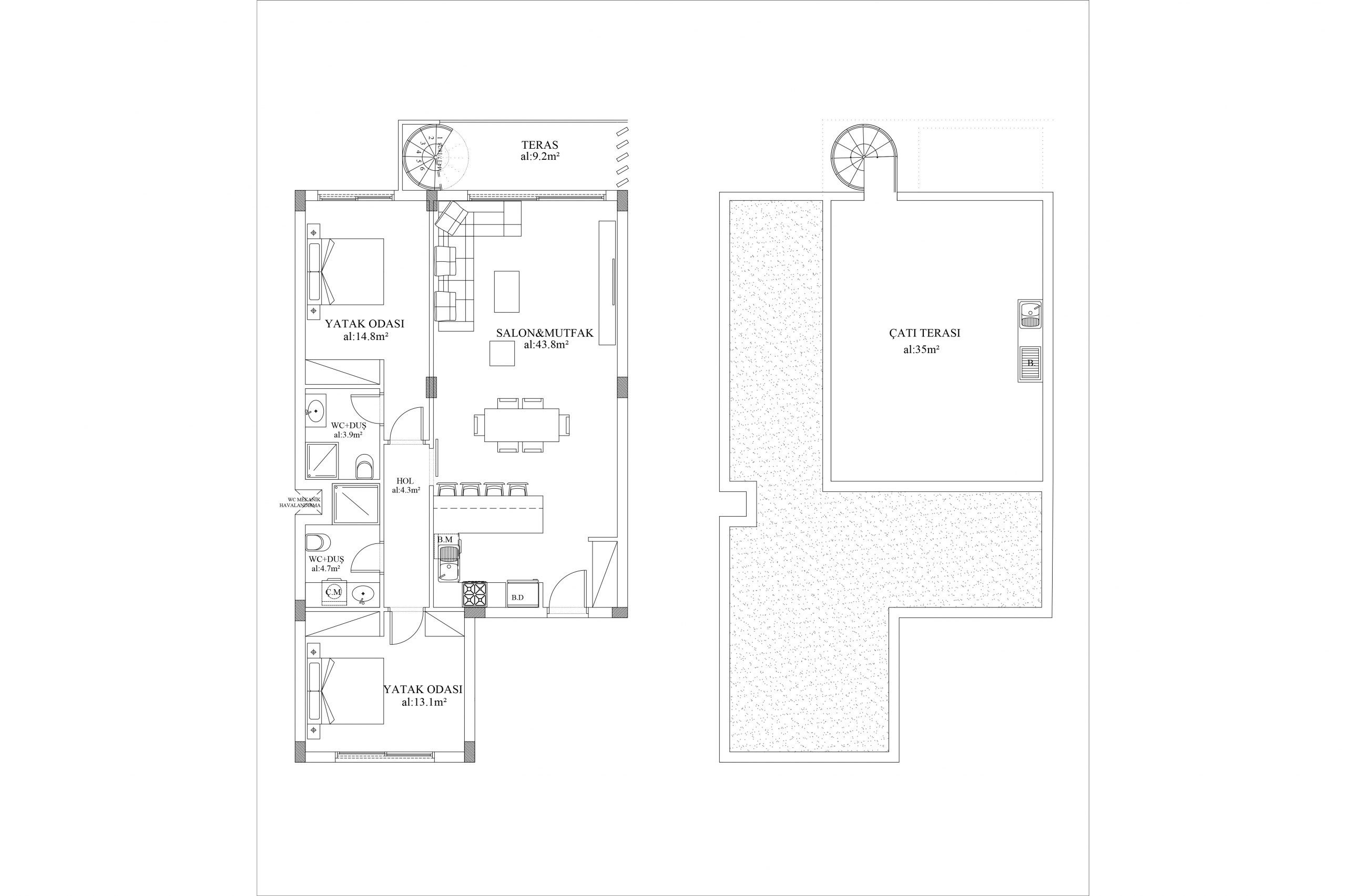 New project apartment in Northern Cyprus, 2+1 floor area 105 m2 - Фото 13