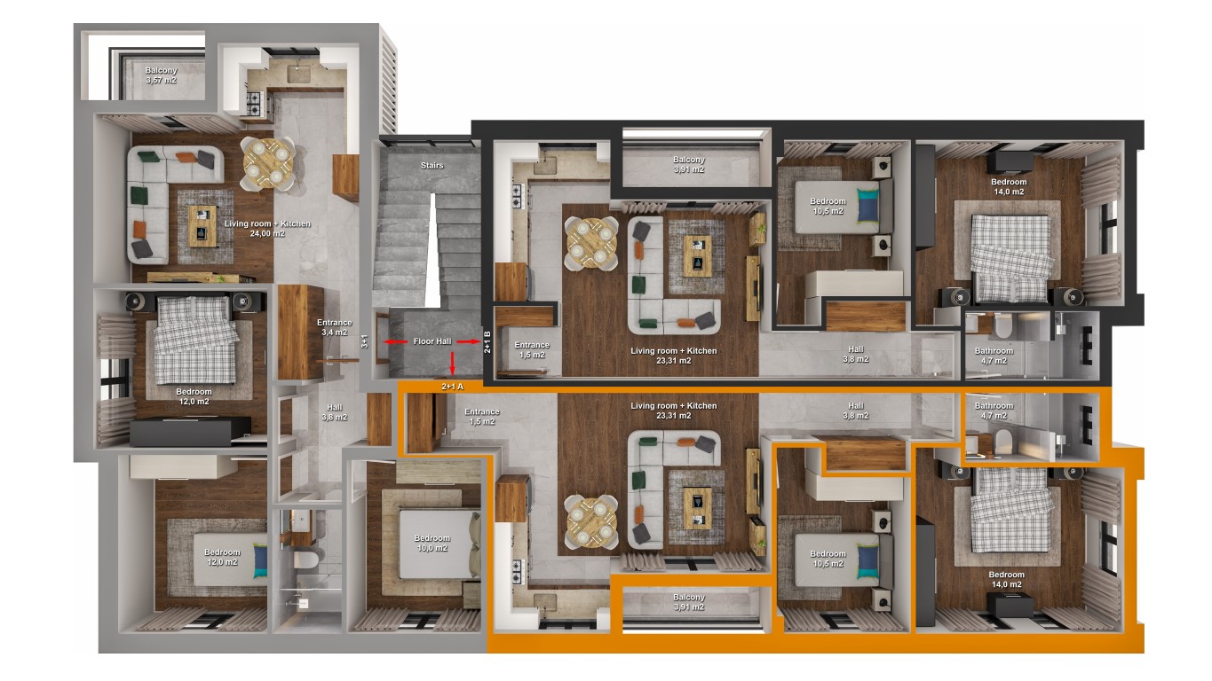 New project in Northern Cyprus, 2+1 apartment area of 70 m2, Lapta area - Фото 7