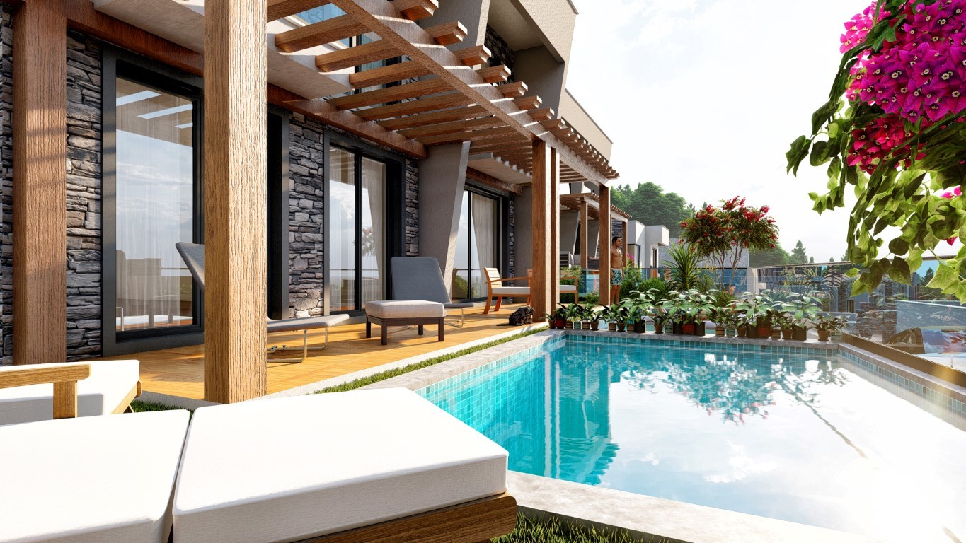 Complex villas planning 2+1, 3+1, 4+1 in Bodrum, with own pool - Фото 12