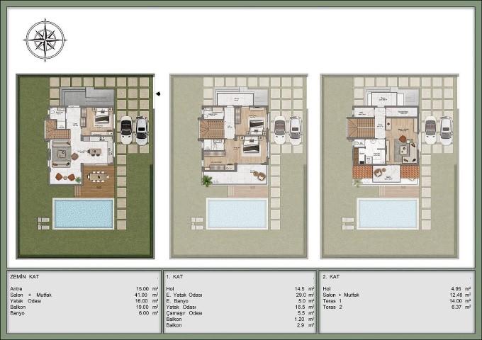 Design of new 4+1 villas in Antalya, Kadriye district - Фото 9