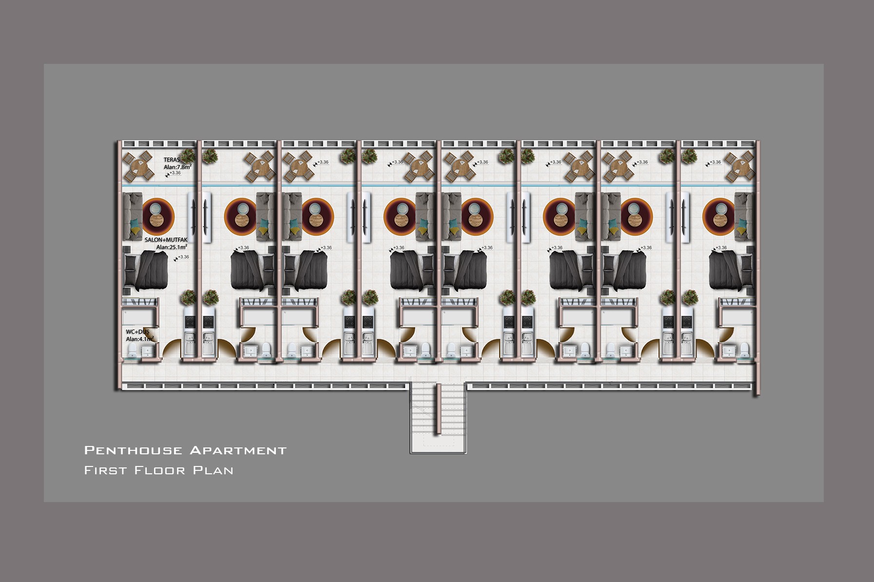 New project in Northern Cyprus elite class apartment floor plan 35 m2 - Фото 14