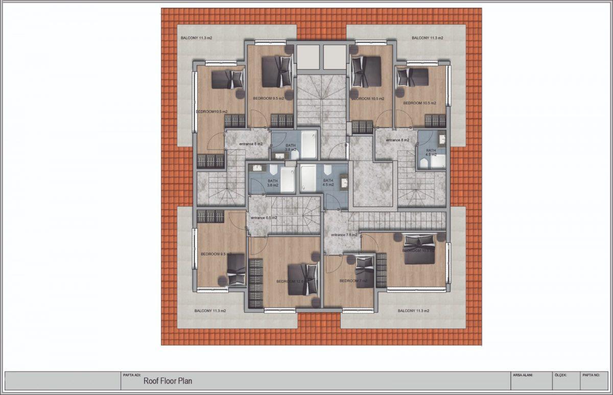 Penthouse layout 2+1 78 m2 next to Cleopatra beach - Фото 15