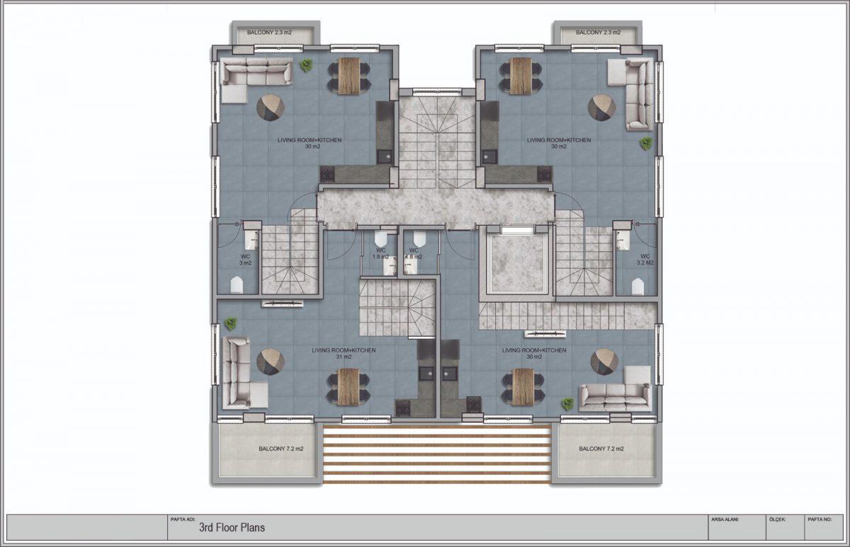 Penthouse layout 2+1 78 m2 next to Cleopatra beach - Фото 14