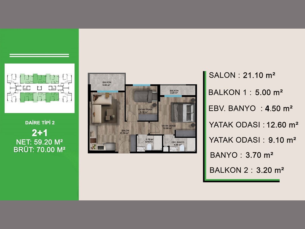 New cozy residential complex in the Erdemley area, 2+1, 3+1 apartments - Фото 16