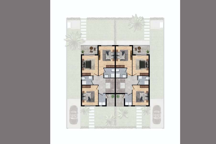 Project of a modern residential complex in Northern Cyprus in the area of Famagusta, apartment layout 1+1, 2+1 - Фото 17