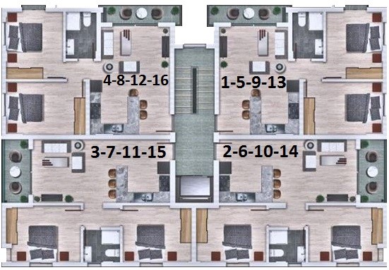 New residential complex in Northern Cyprus, apartment plan 2+1 area of 70 m2 - Фото 2