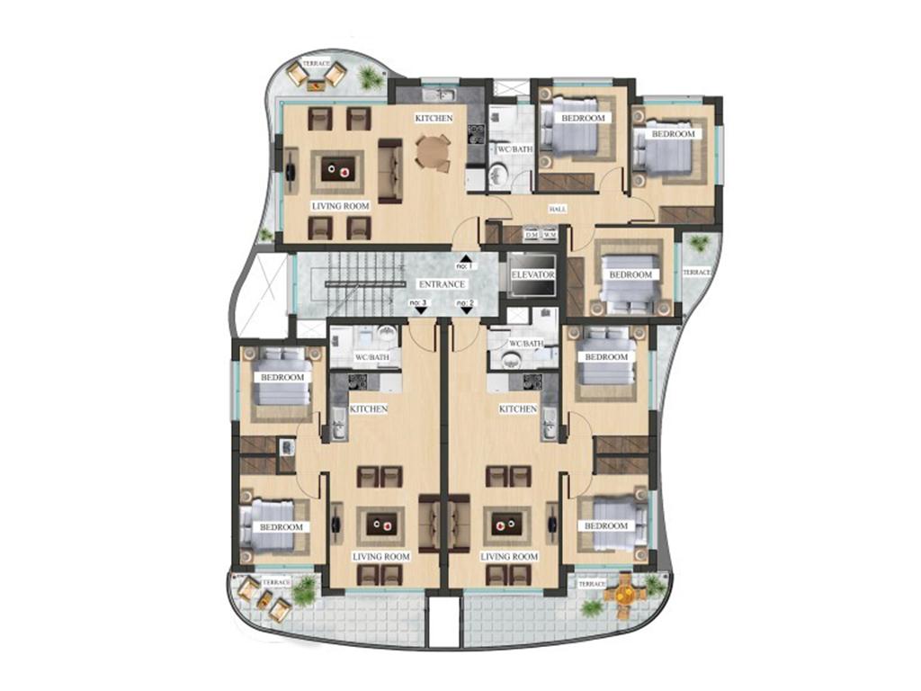 New high-rise residential complex in Northern Cyprus, with 2+1 and 3+1 apartments, Tatlisu district - Фото 28