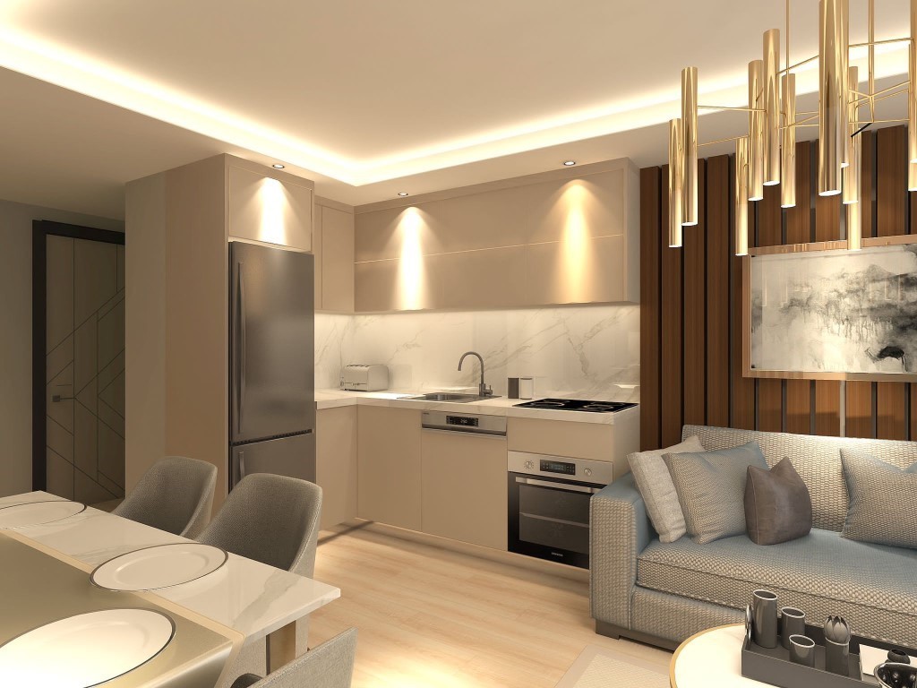 New project with one bedroom (1+1) apartments in Tomyuk district, Mersin - Фото 15