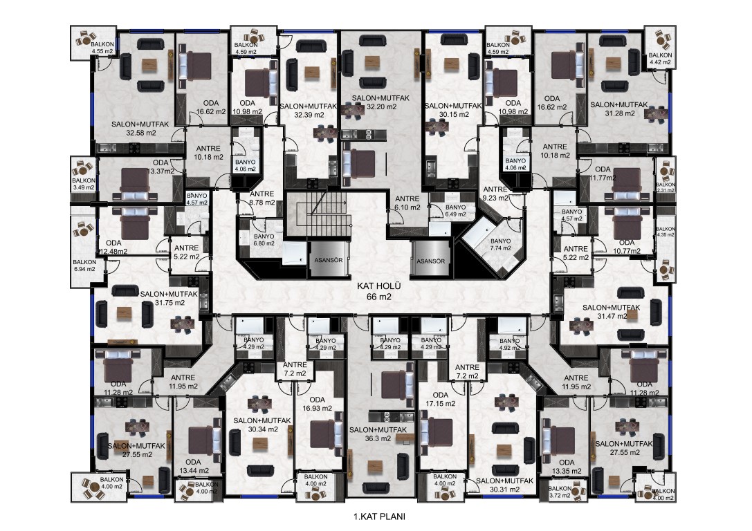 New project of modern residential complex in Gazipash district - Фото 69