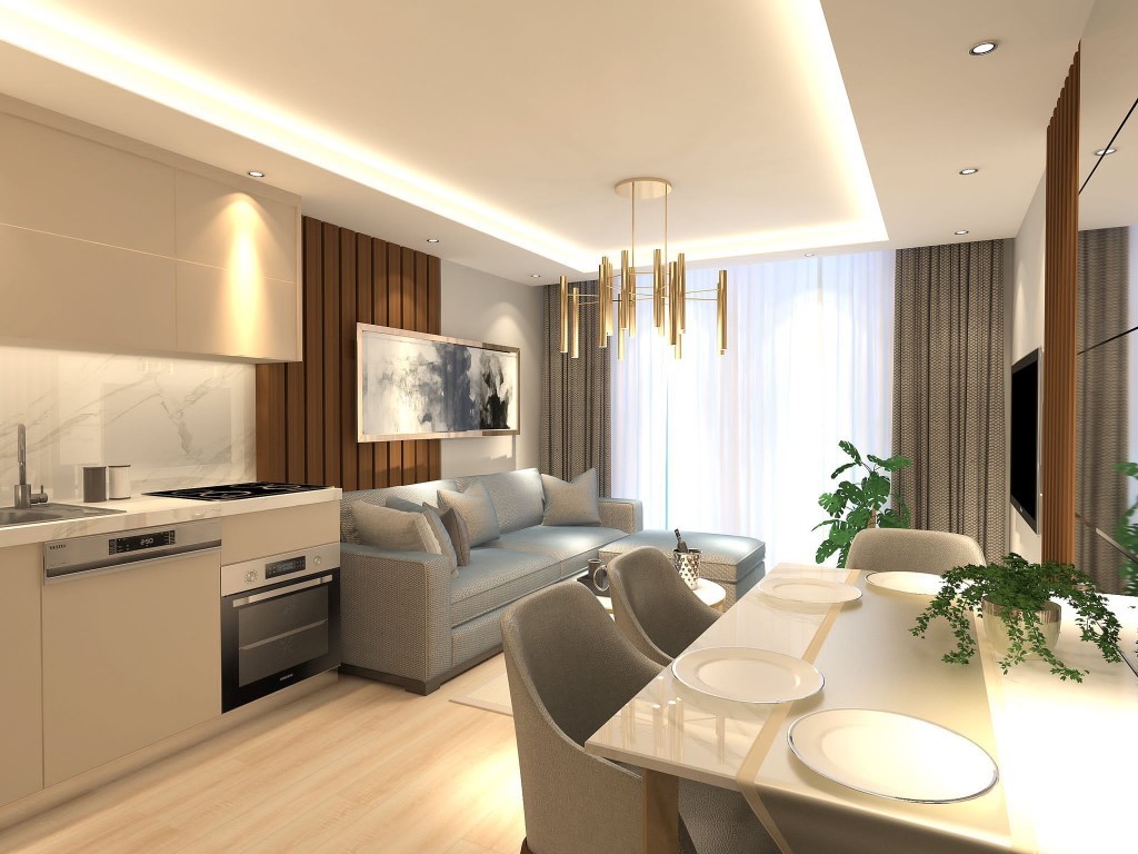 New project with one bedroom (1+1) apartments in Tomyuk district, Mersin - Фото 13