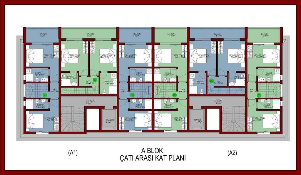 Apartment in Fethiye with city, sea and mountain views, with an area of 55 m2 - Фото 11