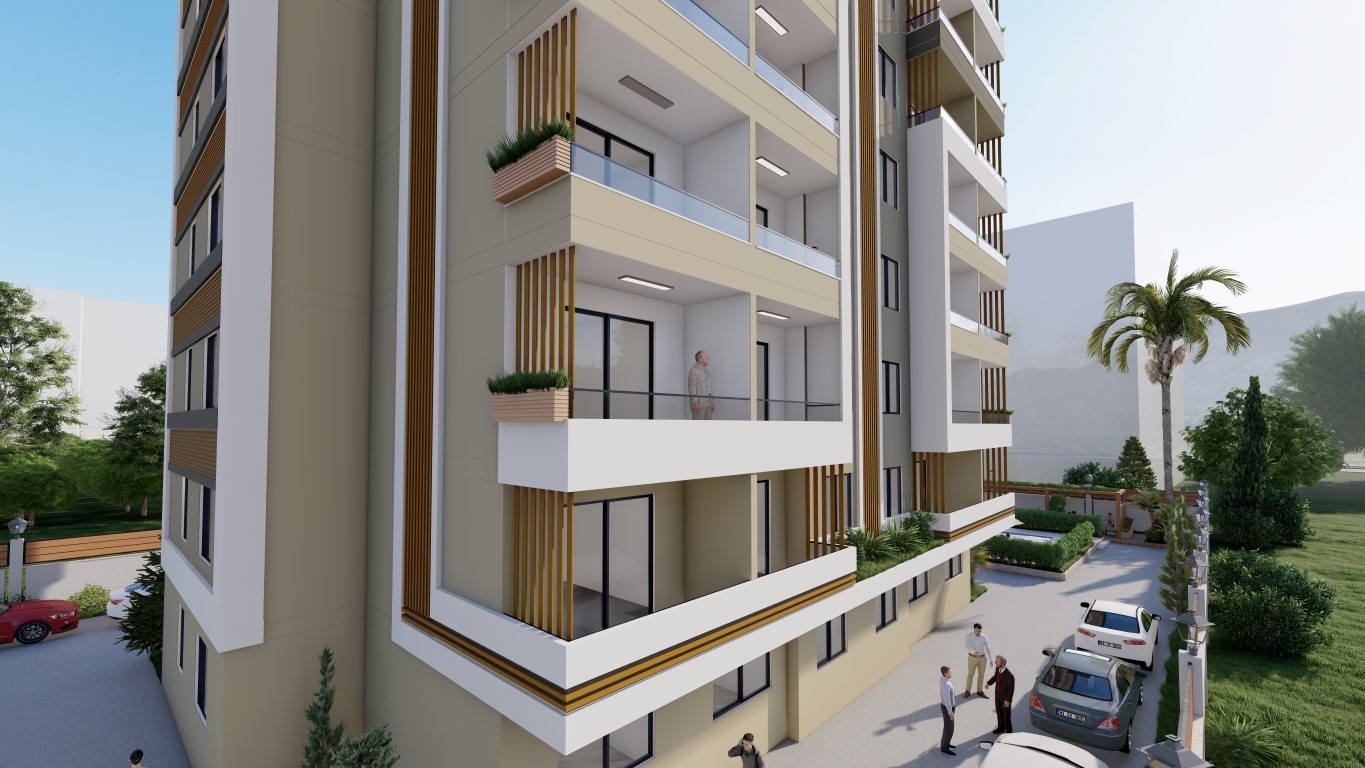 New project with one bedroom (1+1) apartments in Tomyuk district, Mersin - Фото 4