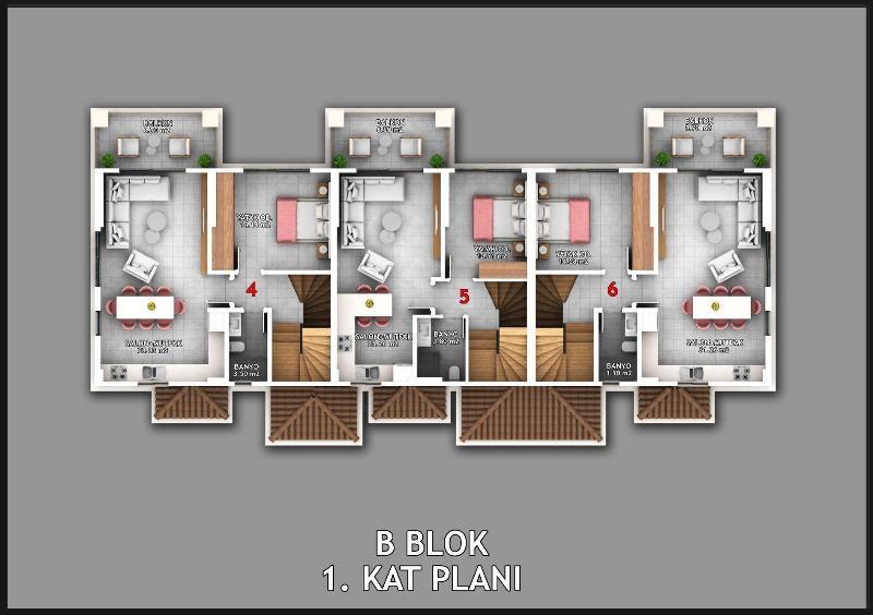 One bedroom apartment of 45 m2 in Fethiye - Фото 8