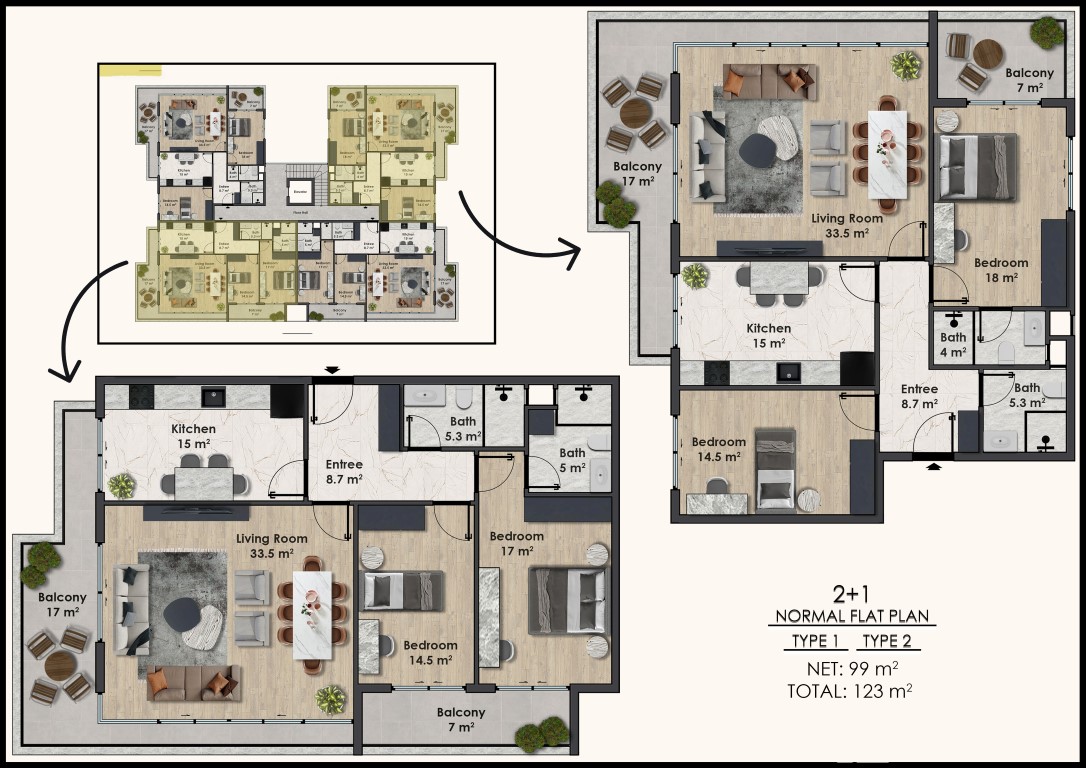 New residential complex with spacious apartments 50 m from the sea, Okudjalar district - Фото 21