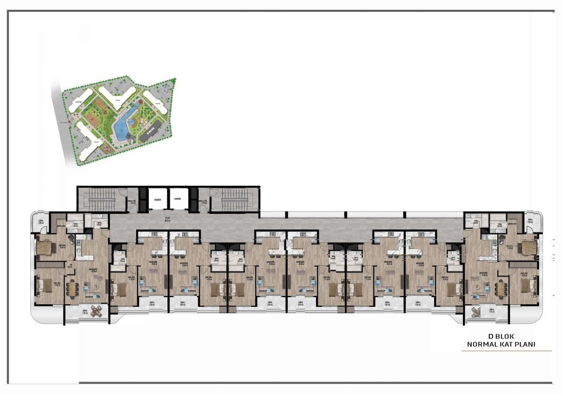 One bedroom apartment in Tomyuk district, layout 2+1 - Фото 20