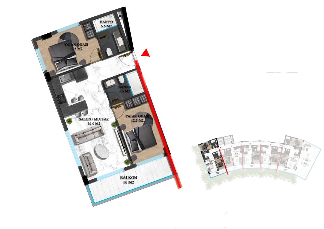 New project of modern residential complex with diverse infrastructure in Oba district - Фото 30