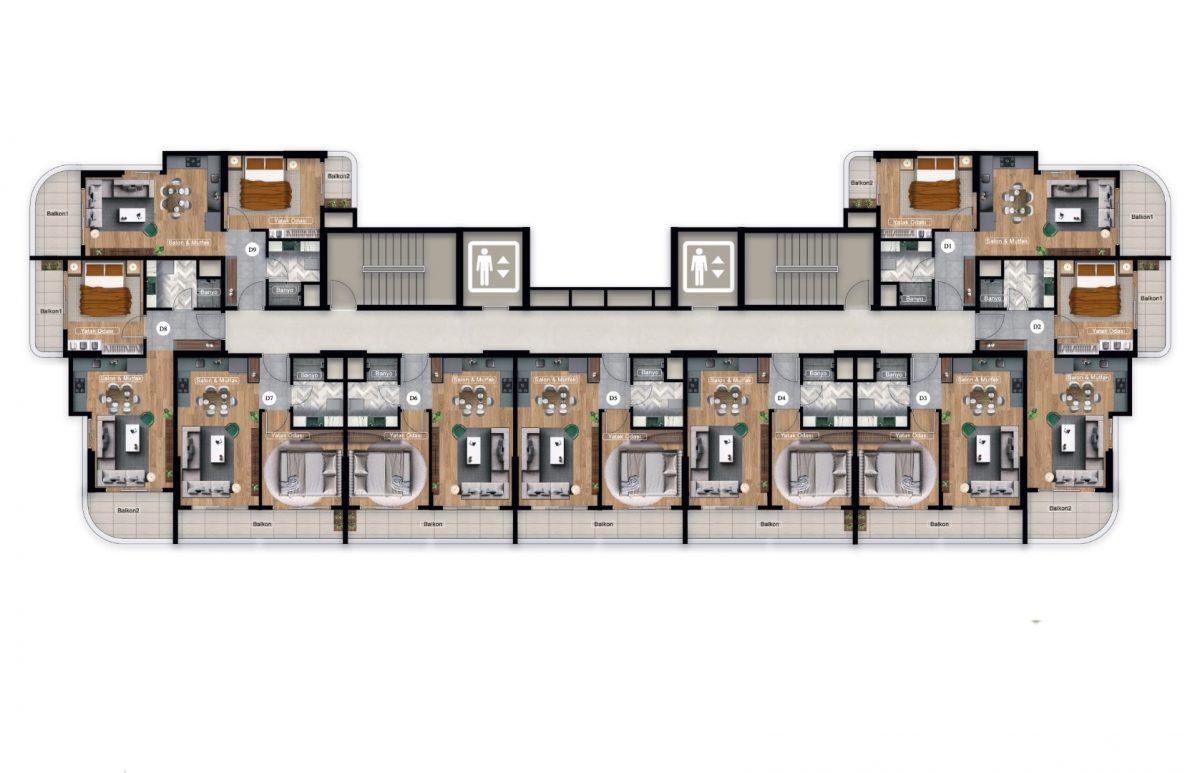 Investment project of a residential complex with a variety of infrastructure in the city of Mersin, Tomyuk district - Фото 33