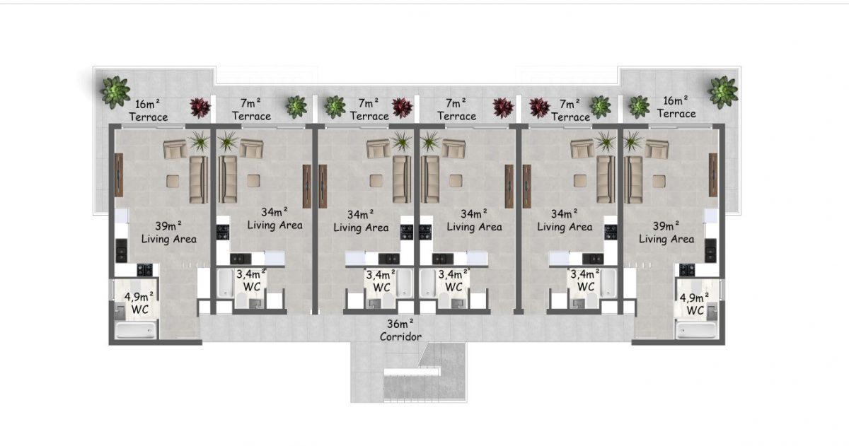 New modern project in Northern Cyprus, located 350 m from the sea, Esentep - Фото 21