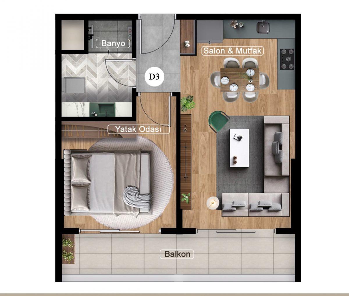 Investment project of a residential complex with a variety of infrastructure in the city of Mersin, Tomyuk district - Фото 34