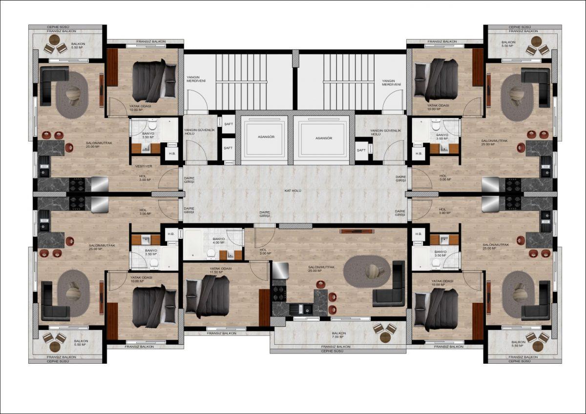 Cosy residential complex in the city of Mersin, Arpach Bahshish district - Фото 17