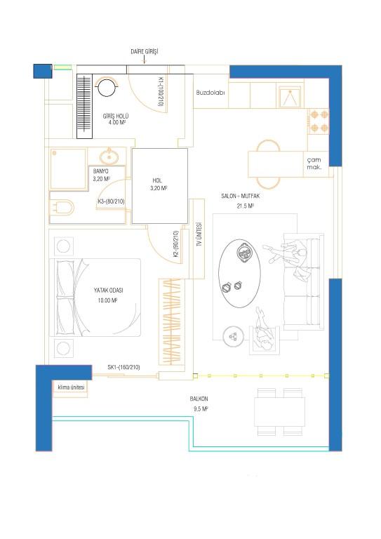 Cozy residential complex in Mersin, Chesmeley district, 100 m from the sea - Фото 31