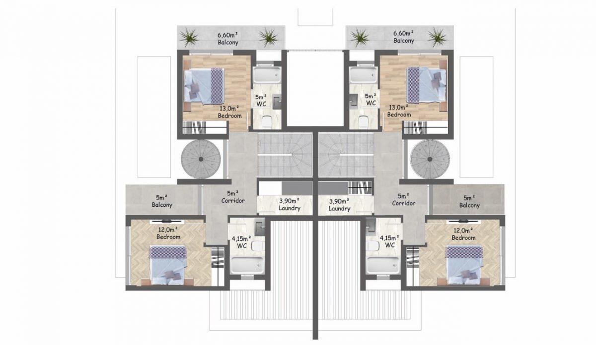 New modern project in Northern Cyprus, located 350 m from the sea, Esentep - Фото 22