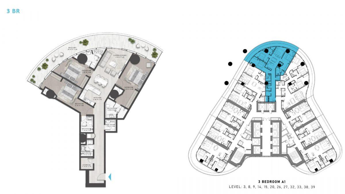 Damac Casa Tower luxury residential development with panoramic views of Palm Jumeirah and Dubai skyline - Фото 15