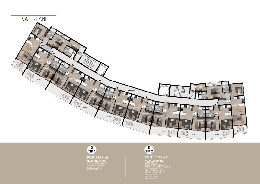 Investment residential complex 400 m from the sea in Mersin, Tomyuk district - Фото 11